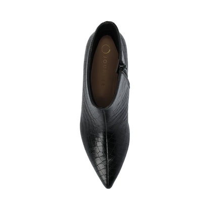 Journee ARELY POINTED TOE BOOTIES IN WIDE - Black Croco
