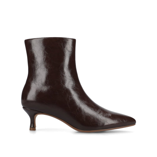 Journee ARELY POINTED TOE BOOTIES IN WIDE - Chocolate