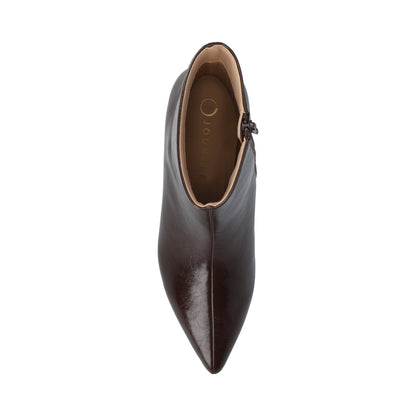 Journee ARELY POINTED TOE BOOTIES IN WIDE - Chocolate