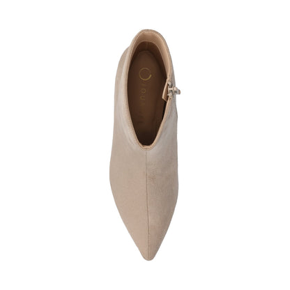 Journee ARELY POINTED TOE BOOTIES IN WIDE - Taupe Suede