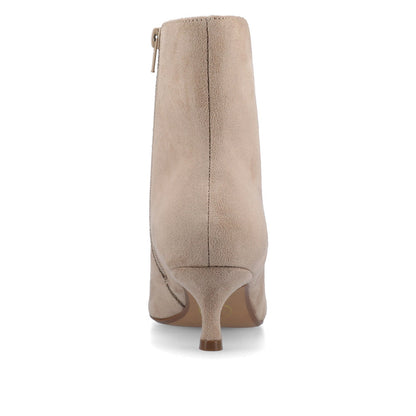 Journee ARELY POINTED TOE BOOTIES IN WIDE - Taupe Suede