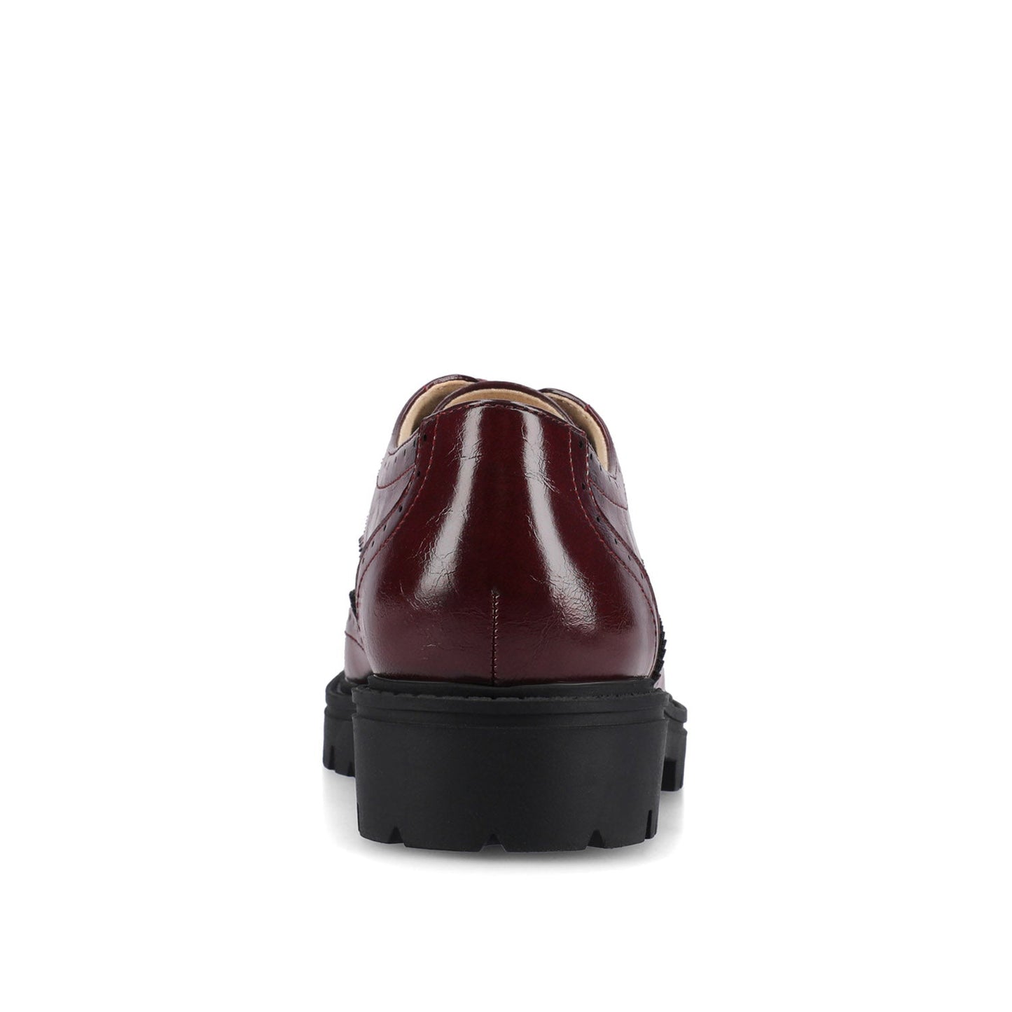 Journee CLAUDIYA OXFORD VEGAN LEATHER LOAFER IN WIDE - Oxblood