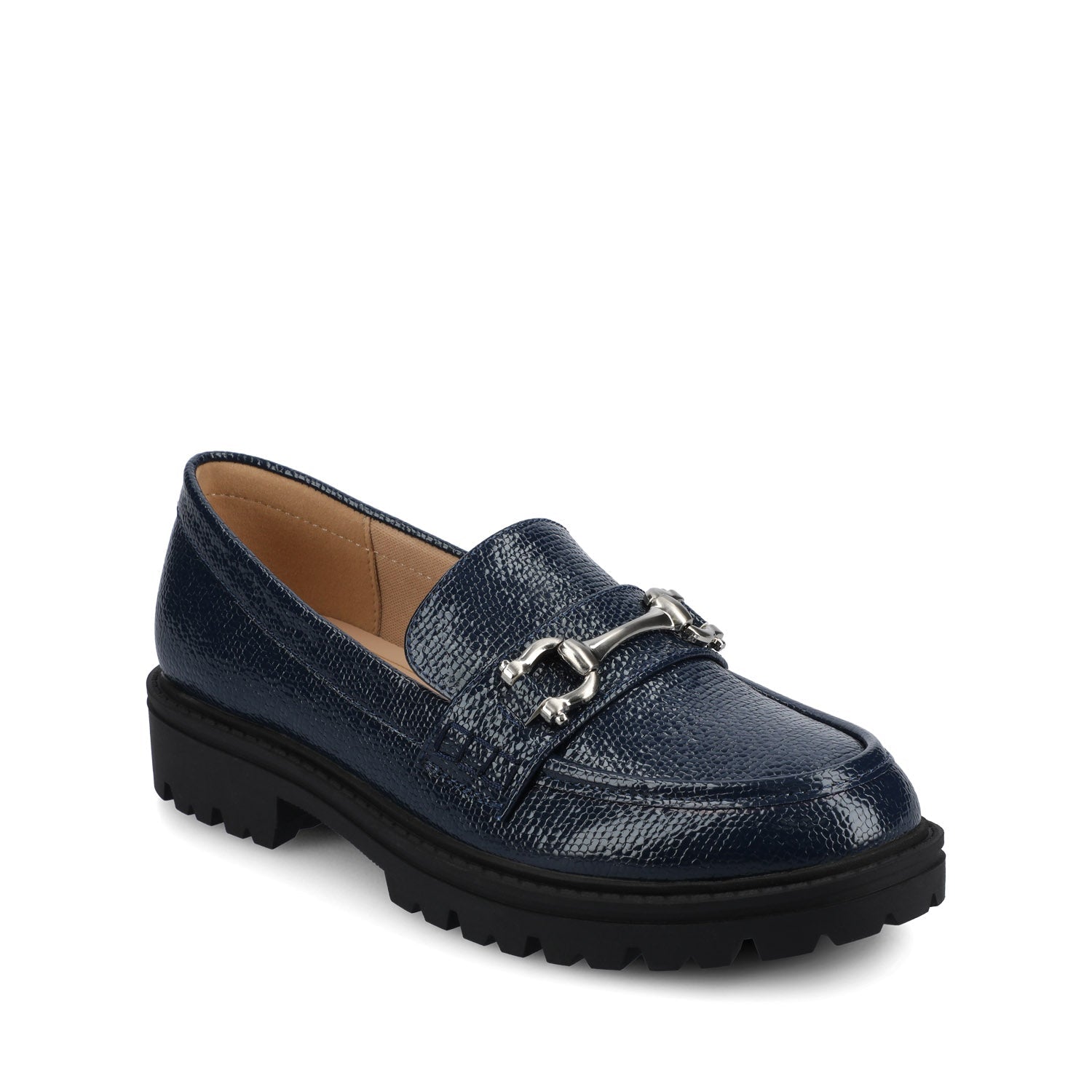 Journee JESSAMEY LOAFER FLAT IN WIDE - Navy Patent