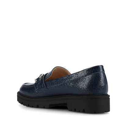 Journee JESSAMEY LOAFER FLAT IN WIDE - Navy Patent