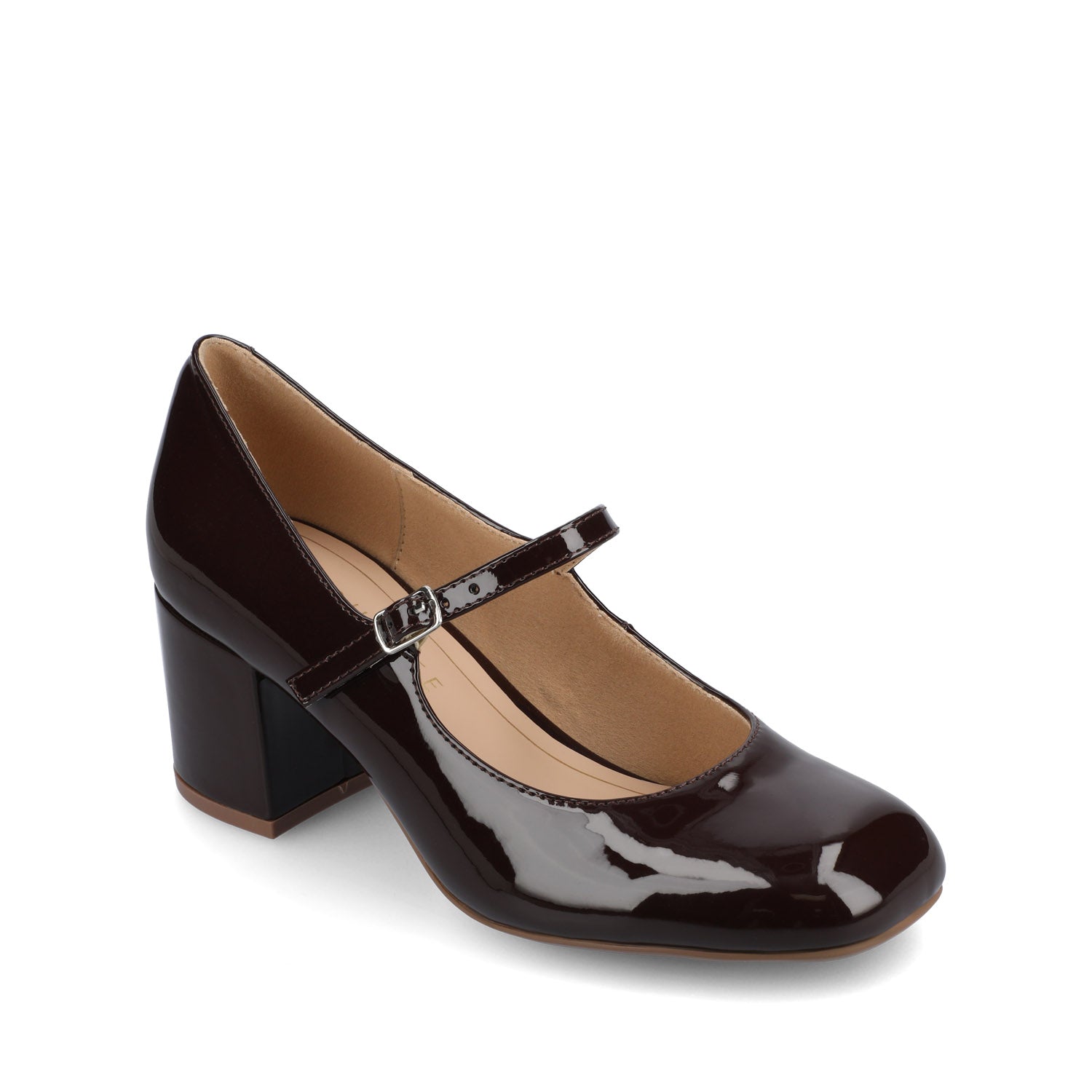 Journee OKENNA LOW HEEL PUMP IN WIDE - Chocolate