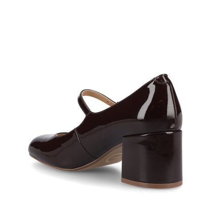 Journee OKENNA LOW HEEL PUMP IN WIDE - Chocolate