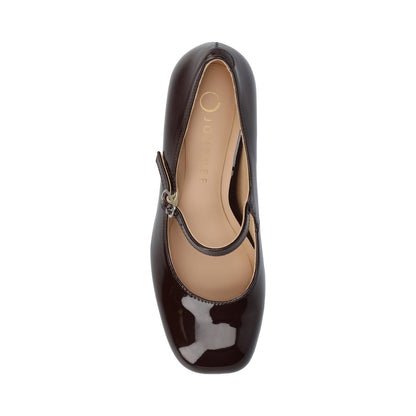 Journee OKENNA LOW HEEL PUMP IN WIDE - Chocolate