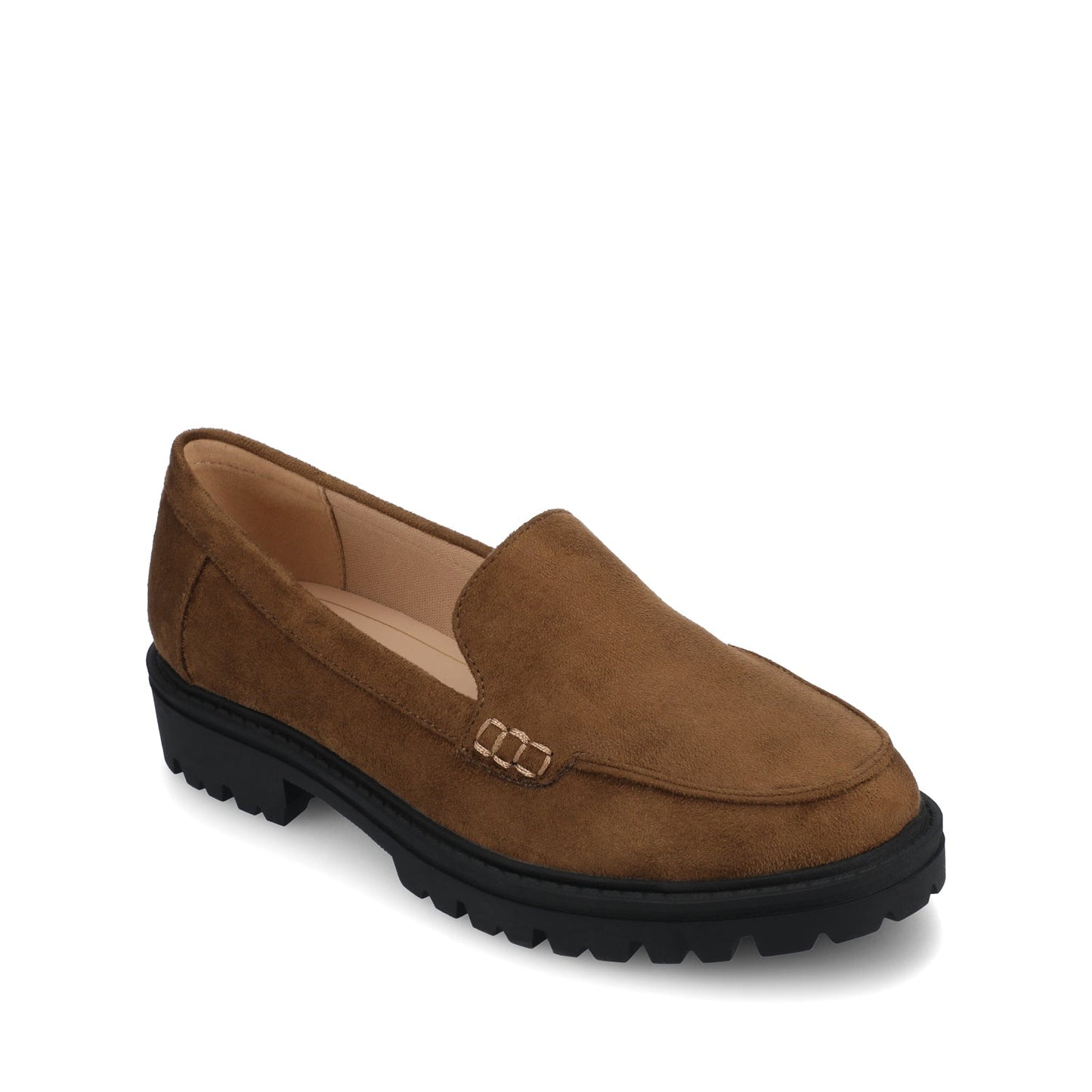 Journee ERIKA SLIP ON LOAFER IN WIDE - Chocolate Faux Suede
