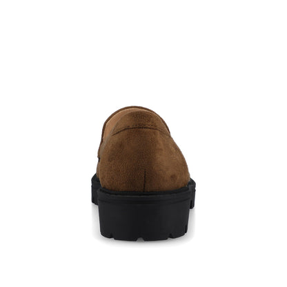 Journee ERIKA SLIP ON LOAFER IN WIDE - Chocolate Faux Suede