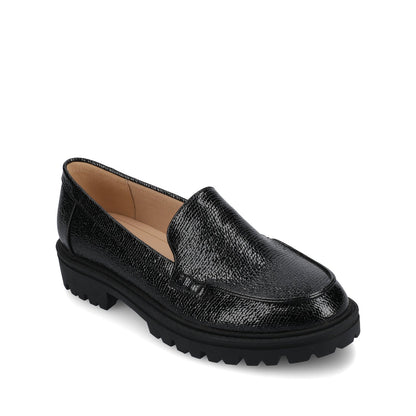 Journee ERIKA SLIP ON LOAFER IN WIDE - Black Lizard