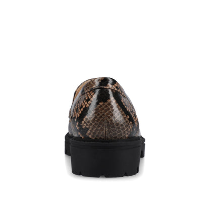 Journee ERIKA SLIP ON LOAFER IN WIDE - Brown Snake