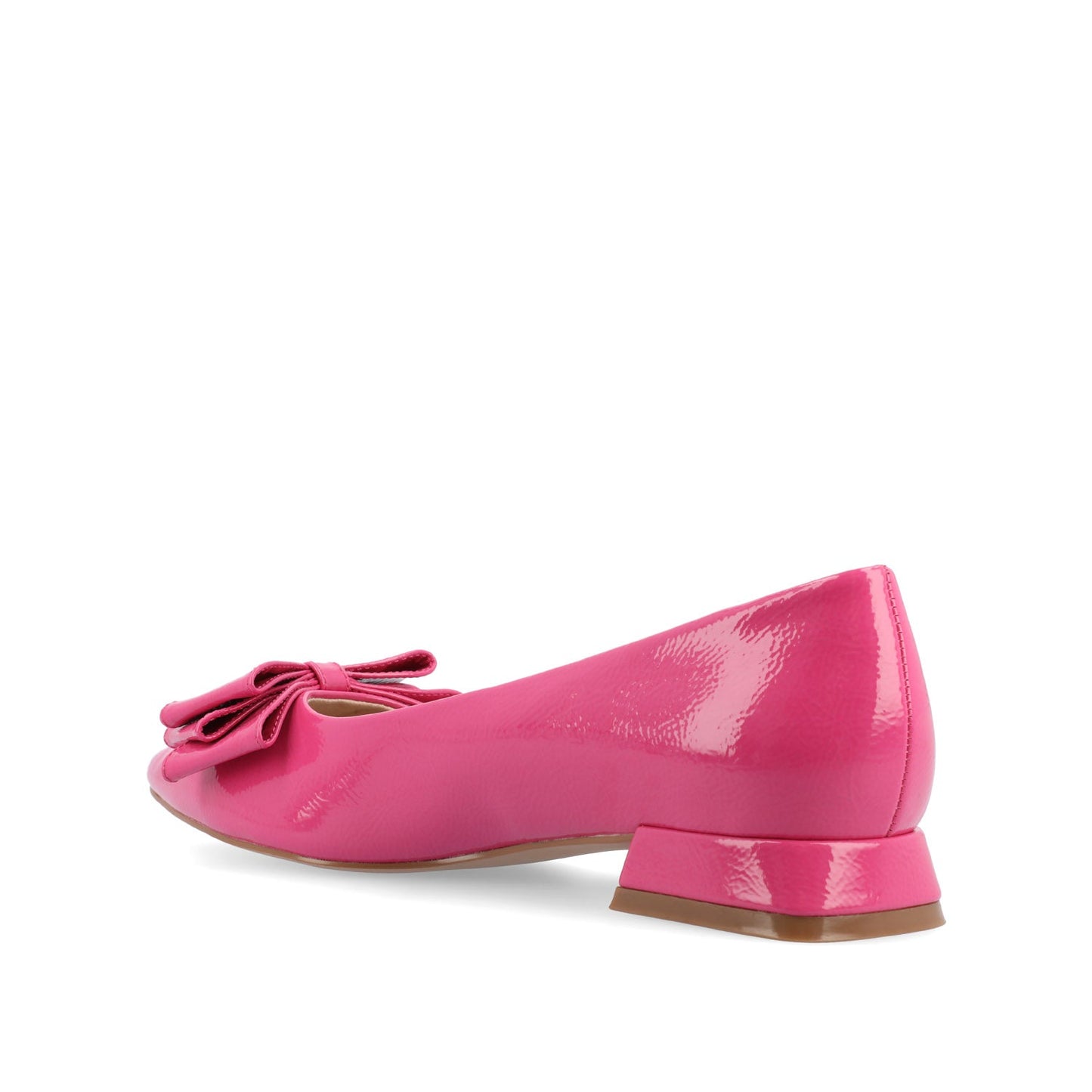 Journee OPHELIA LOW BLOCK BALLET FLATS VEGAN LEATHER IN WIDE - Patent/Pink