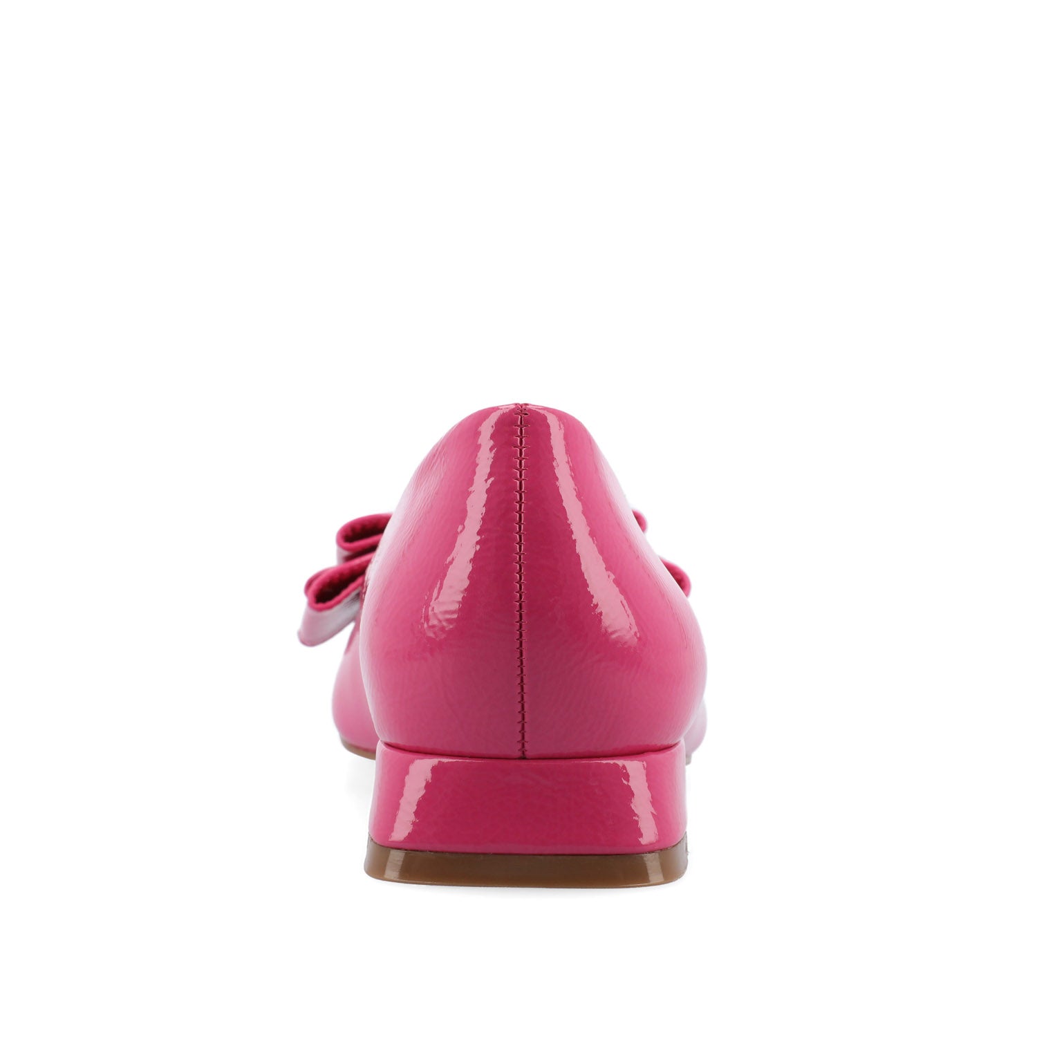 Journee OPHELIA LOW BLOCK BALLET FLATS VEGAN LEATHER IN WIDE - Patent/Pink