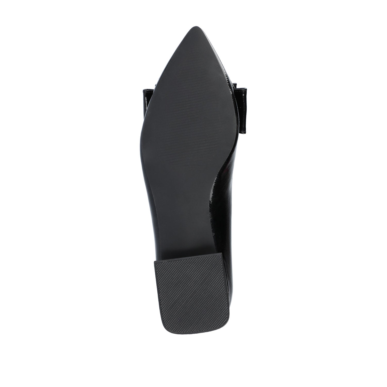 Journee OPHELIA LOW BLOCK BALLET FLATS VEGAN LEATHER IN WIDE - Patent/Black
