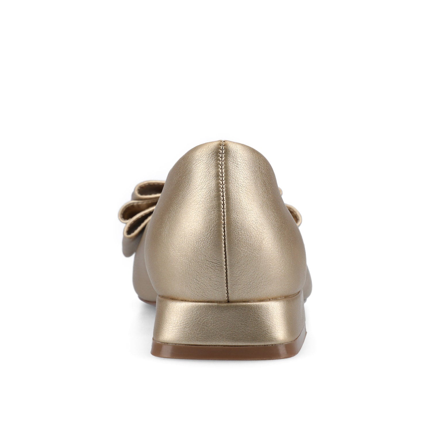 Journee OPHELIA LOW BLOCK BALLET FLATS VEGAN LEATHER IN WIDE - Champagne