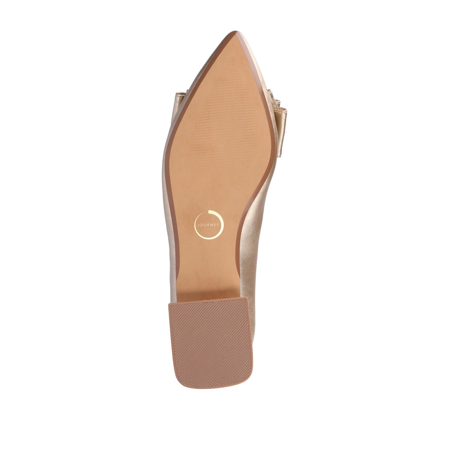 Journee OPHELIA LOW BLOCK BALLET FLATS VEGAN LEATHER IN WIDE - Champagne