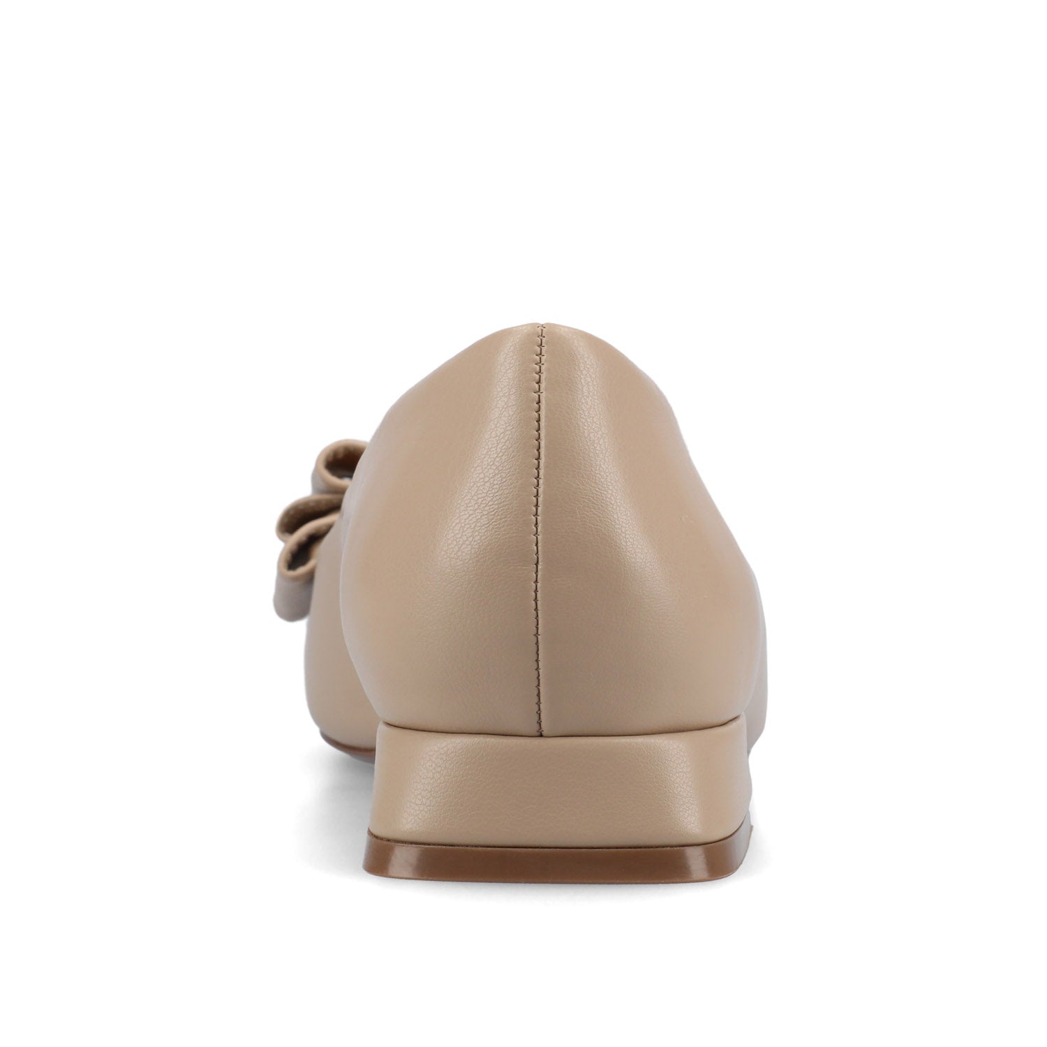 Journee OPHELIA LOW BLOCK BALLET FLATS VEGAN LEATHER IN WIDE - Taupe