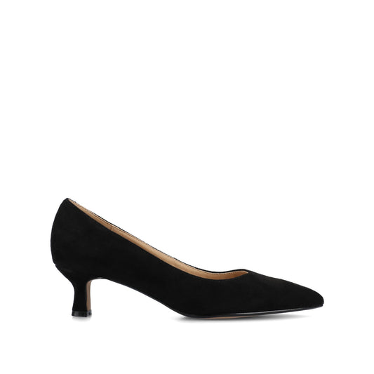 Journee PAMMIE STATEMENT KITTEN HEELS IN WIDE - Black Suede