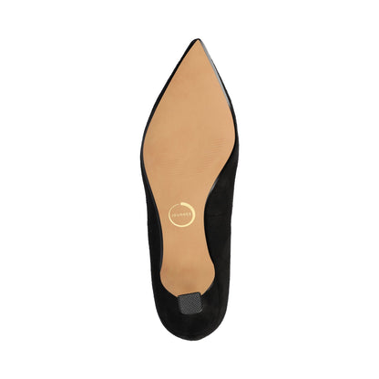 Journee PAMMIE STATEMENT KITTEN HEELS IN WIDE - Black Suede