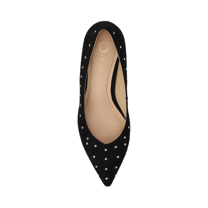 Journee PAMMIE STATEMENT KITTEN HEELS IN WIDE - Black Stud