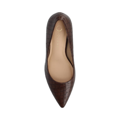 Journee SCYLEE STILETTO PUMP HEELS IN WIDE - Brown
