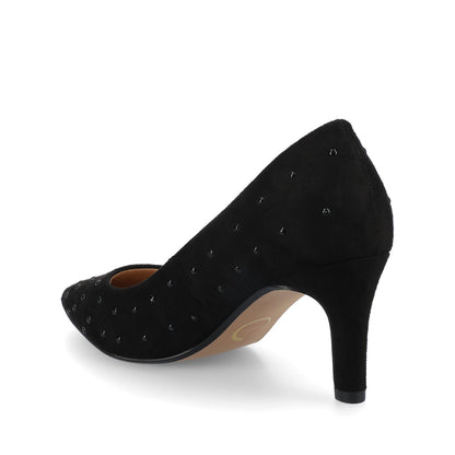 Journee SCYLEE STILETTO PUMP HEELS IN WIDE - Black Stud