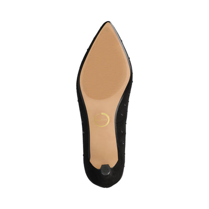 Journee SCYLEE STILETTO PUMP HEELS IN WIDE - Black Stud
