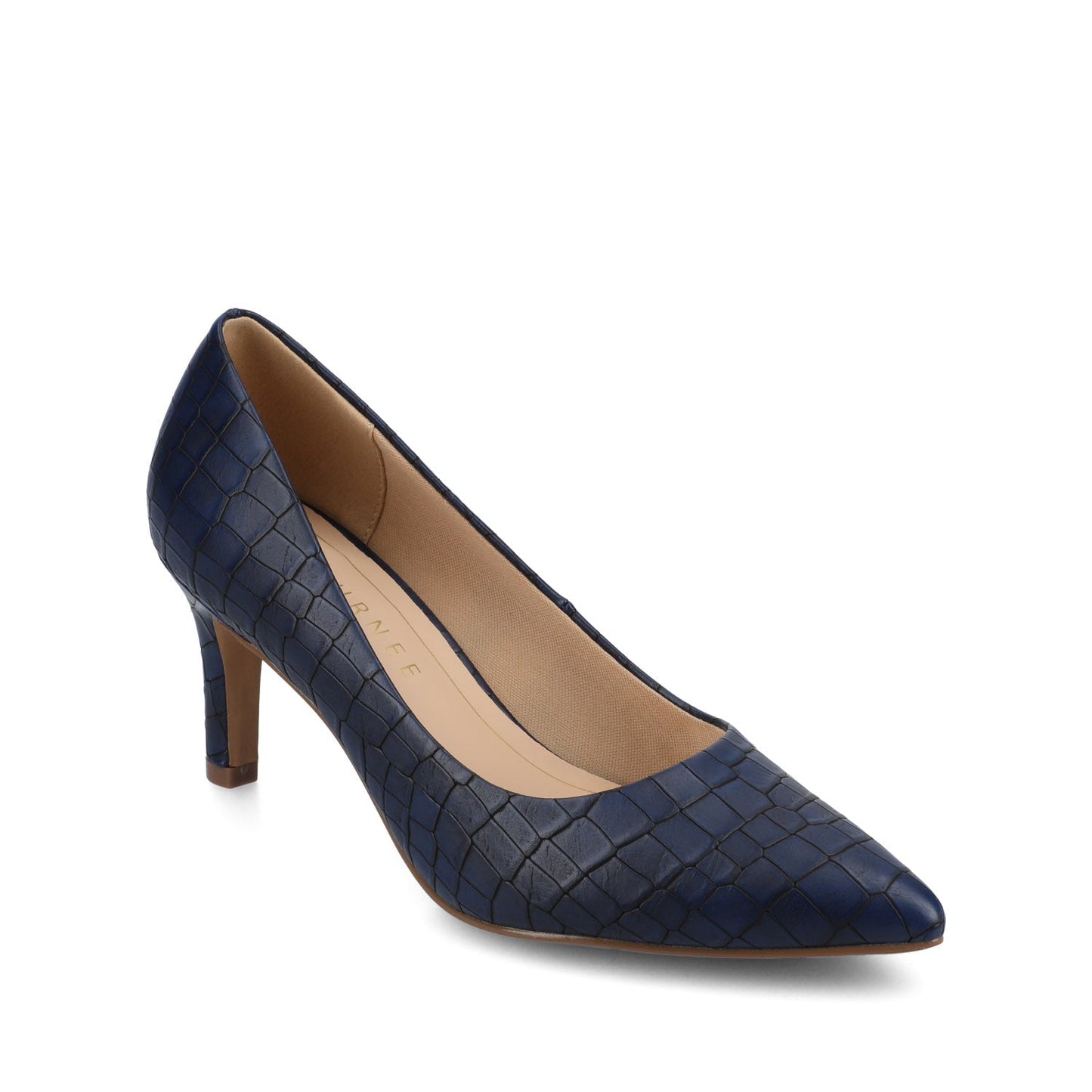 Journee SCYLEE STILETTO PUMP HEELS IN WIDE - Blue Croco