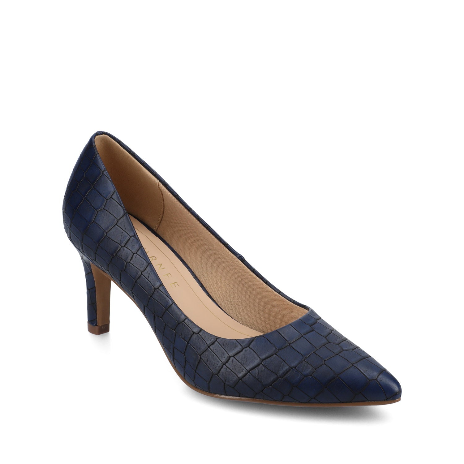 Journee SCYLEE STILETTO PUMP HEELS IN WIDE - Blue Croco