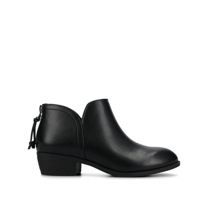 Journee LIVVY ZIP-UP BOOTIES IN WIDE - Black PU