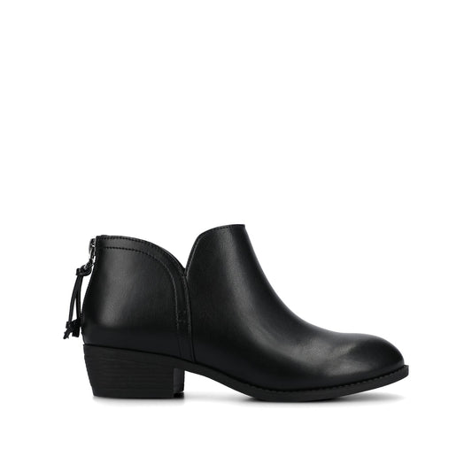Journee LIVVY ZIP-UP BOOTIES IN WIDE - Black PU