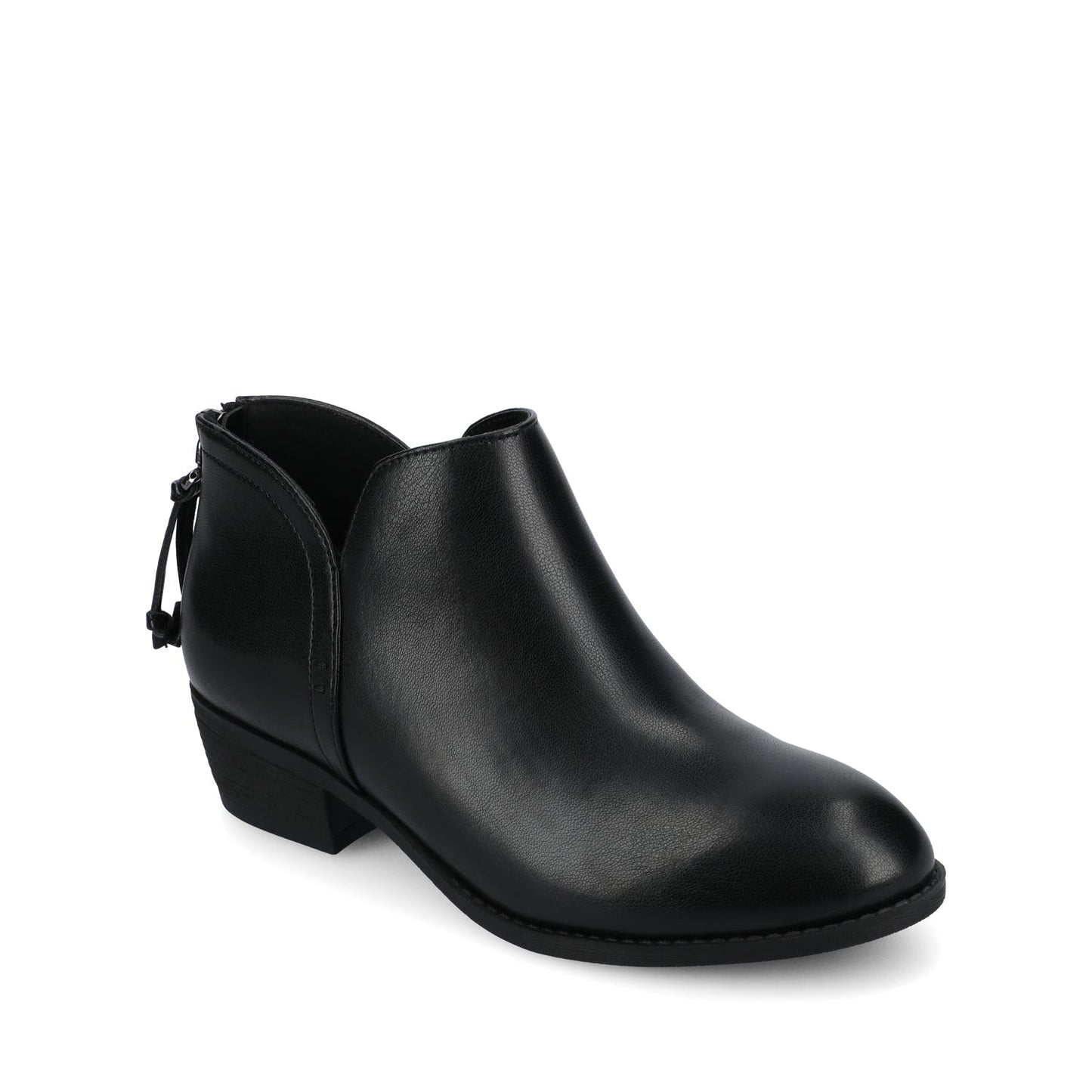 Journee LIVVY ZIP-UP BOOTIES IN WIDE - Black PU
