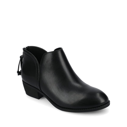 Journee LIVVY ZIP-UP BOOTIES IN WIDE - Black PU