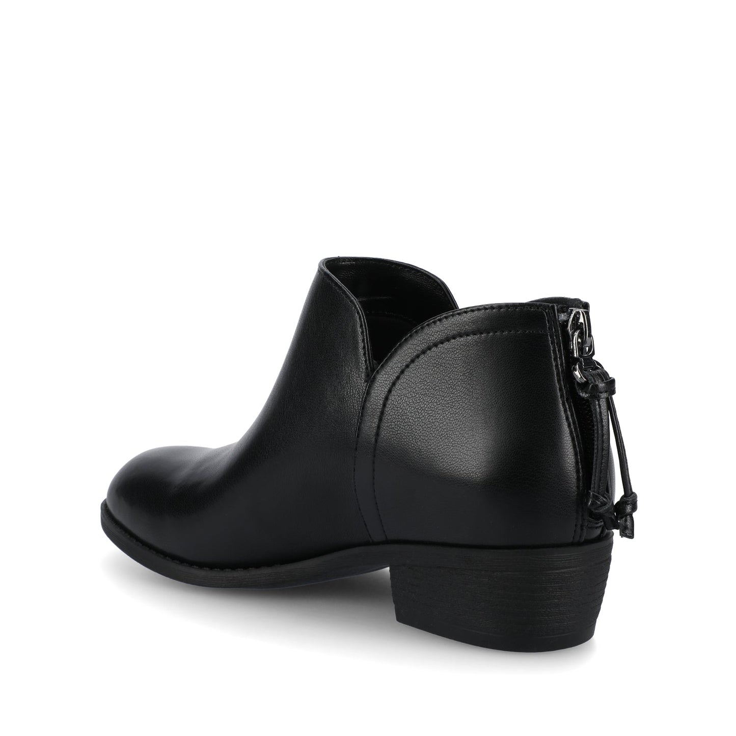 Journee LIVVY ZIP-UP BOOTIES IN WIDE - Black PU