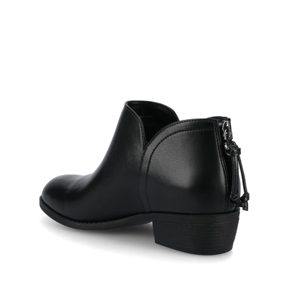 Journee LIVVY ZIP-UP BOOTIES IN WIDE - Black PU