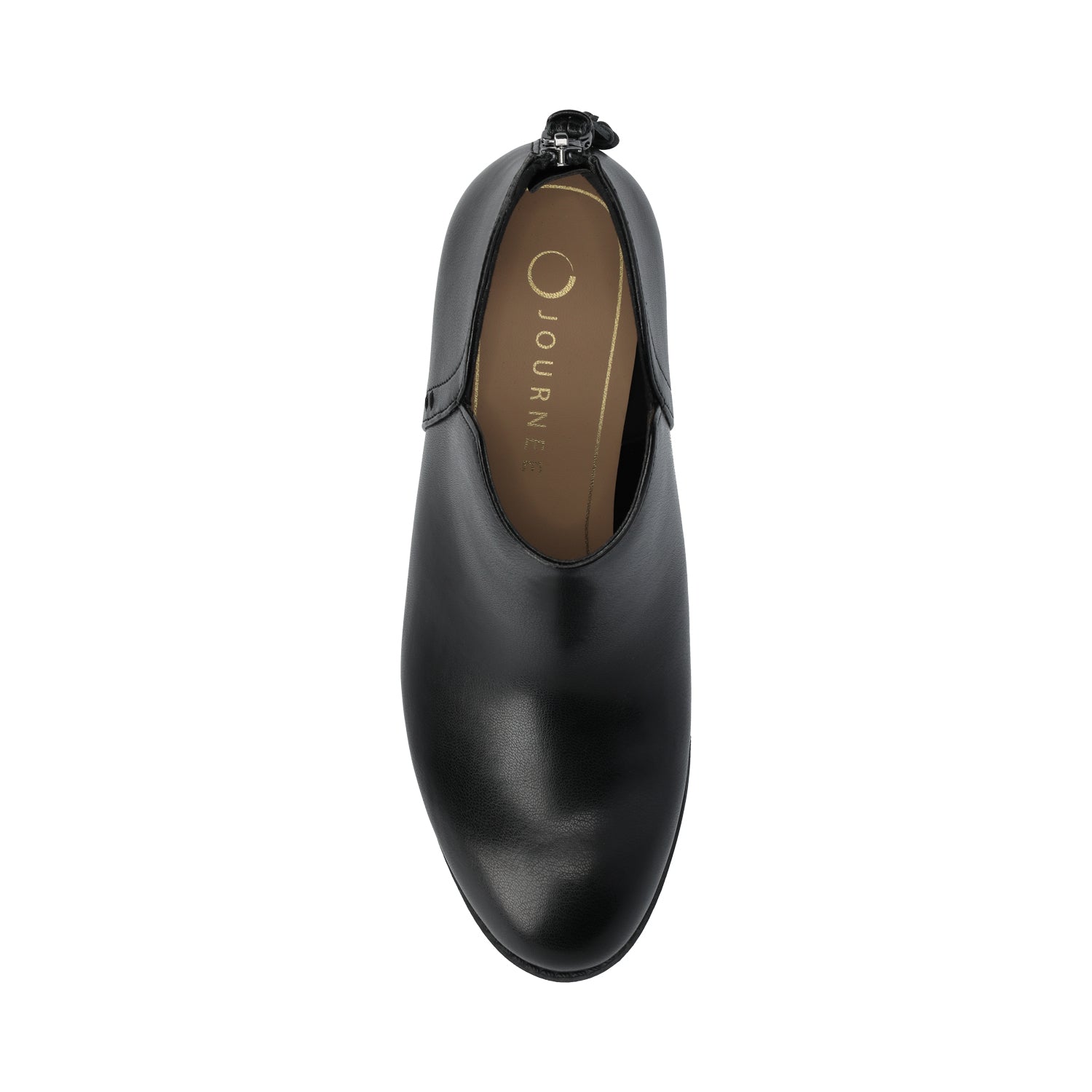 Journee LIVVY ZIP-UP BOOTIES IN WIDE - Black PU