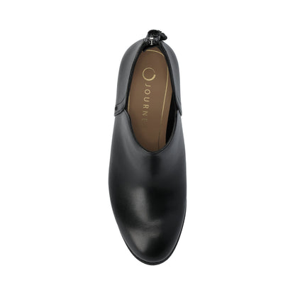 Journee LIVVY ZIP-UP BOOTIES IN WIDE - Black PU