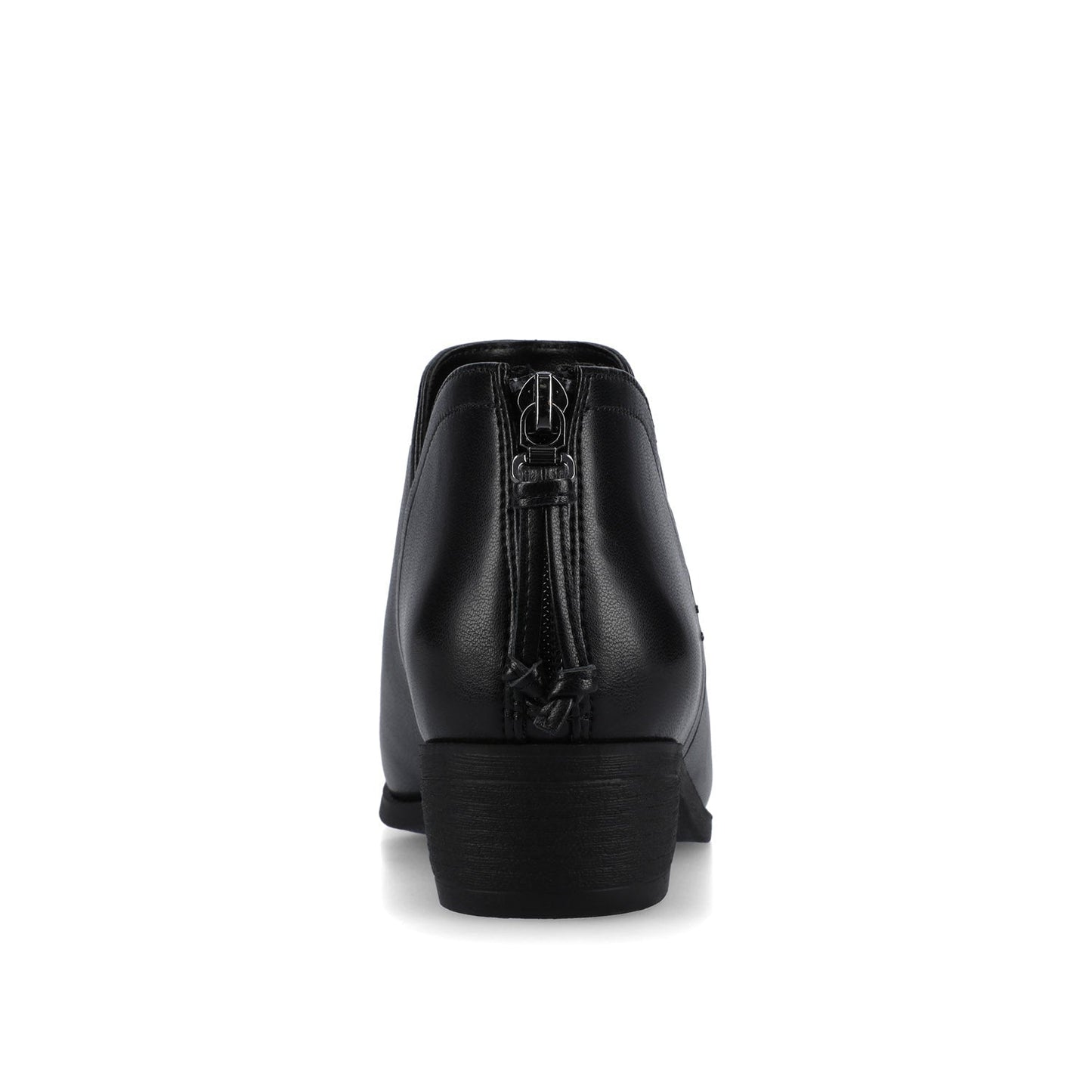 Journee LIVVY ZIP-UP BOOTIES IN WIDE - Black PU