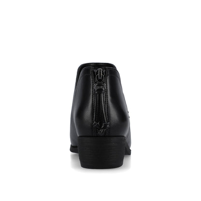 Journee LIVVY ZIP-UP BOOTIES IN WIDE - Black PU