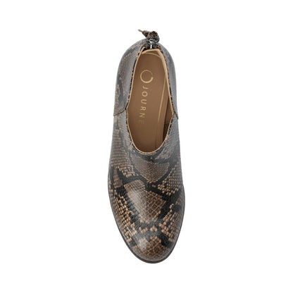 Journee LIVVY ZIP-UP BOOTIES IN WIDE - Brown Snake