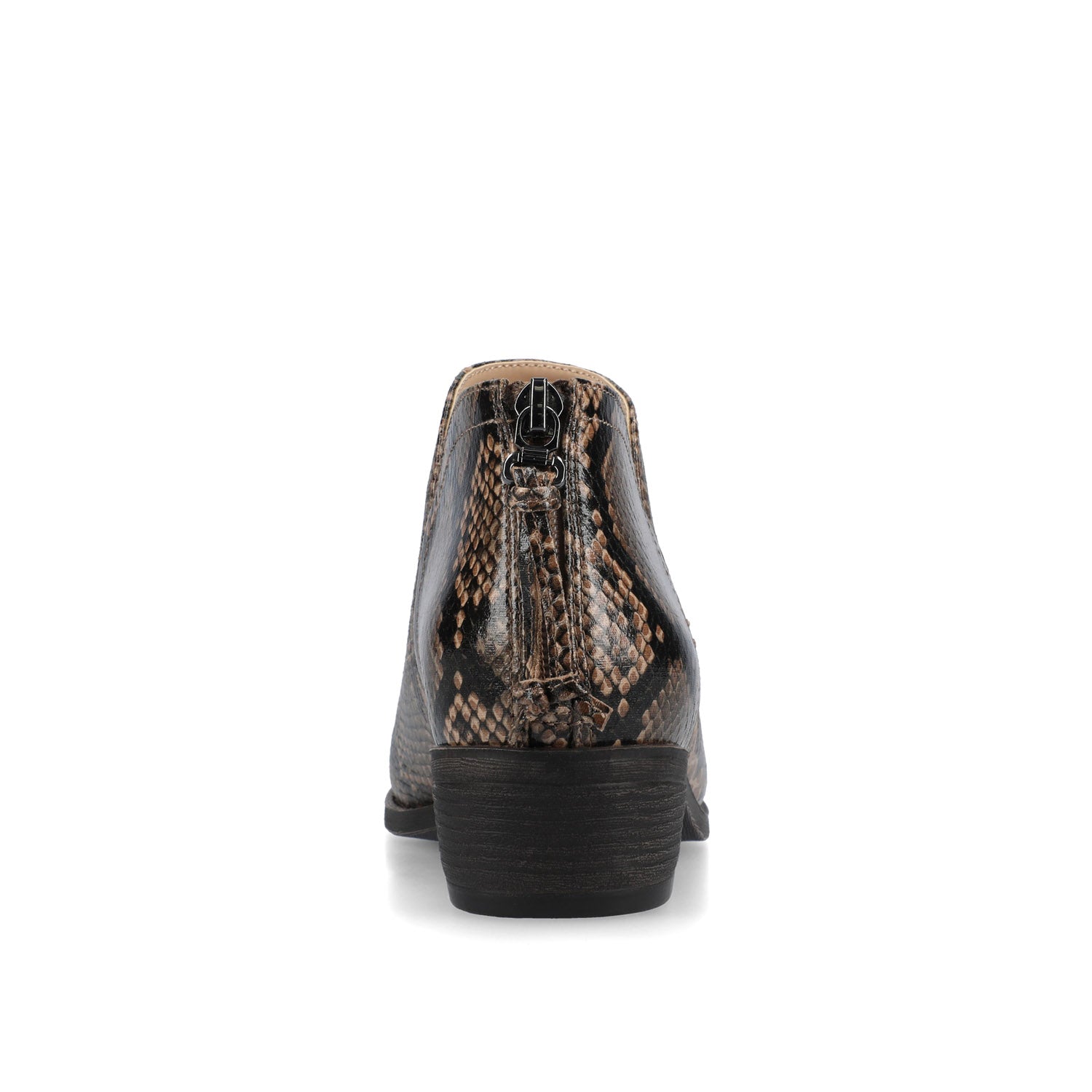 Journee LIVVY ZIP-UP BOOTIES IN WIDE - Brown Snake