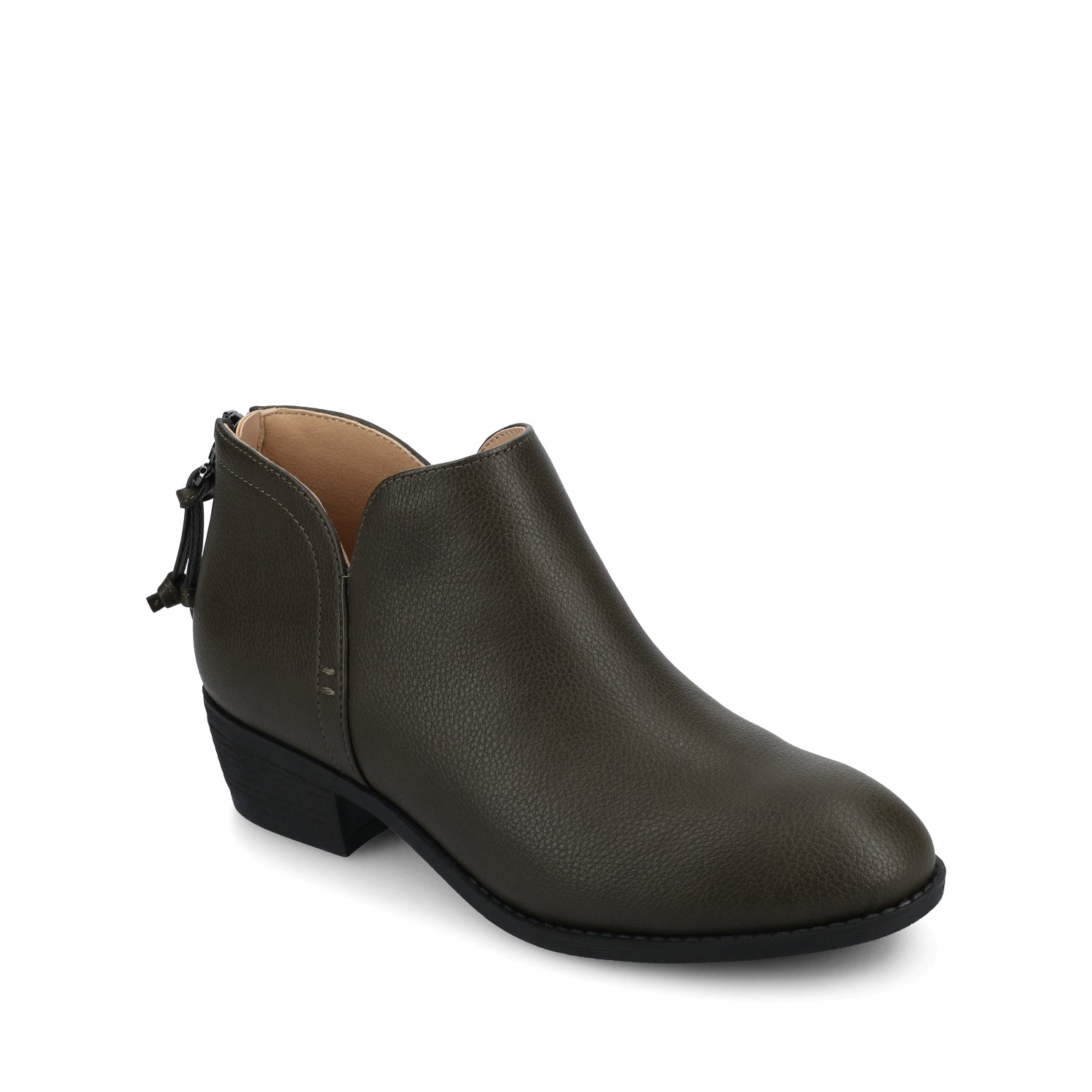 Journee LIVVY ZIP-UP BOOTIES IN WIDE - Vintage Olive