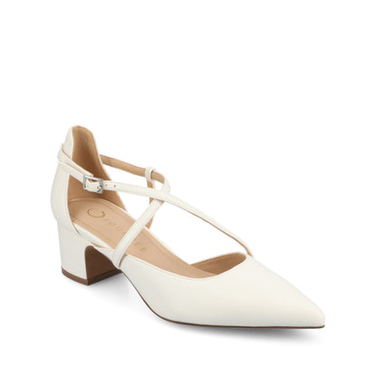 Journee GALVINN LOW BLOCK HEELS IN WIDE - White