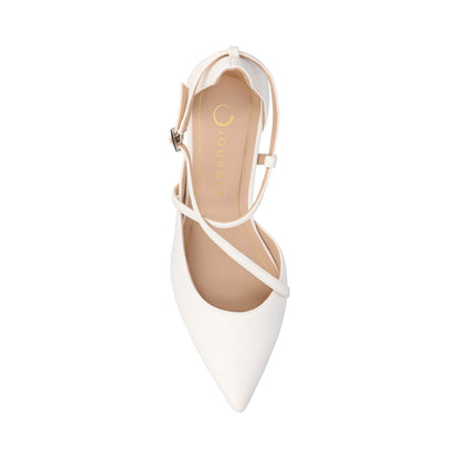 Journee GALVINN LOW BLOCK HEELS IN WIDE - White