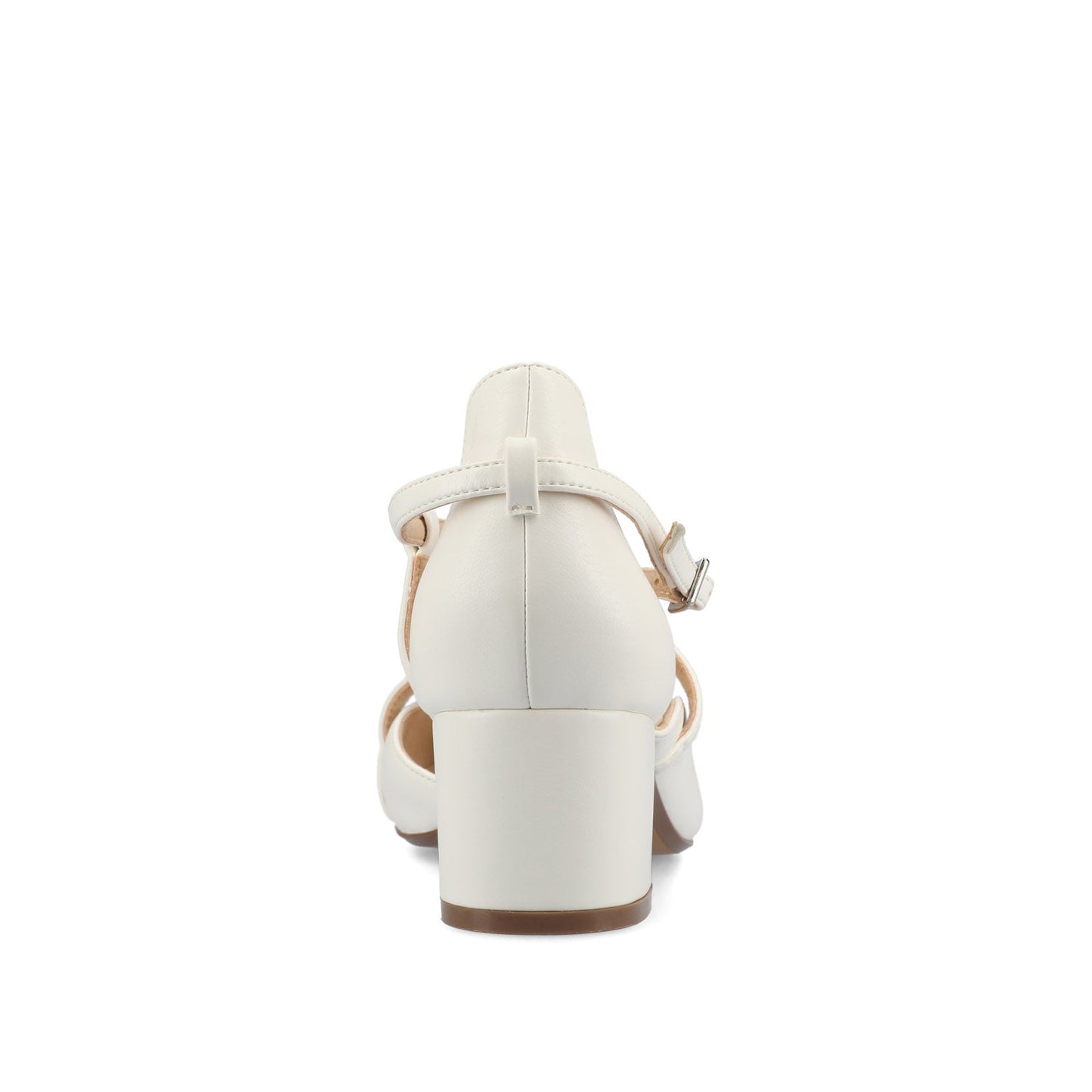 Journee GALVINN LOW BLOCK HEELS IN WIDE - White