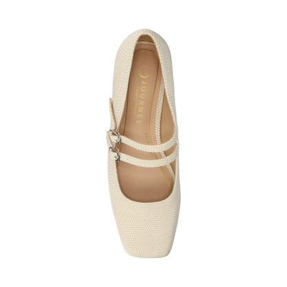 Journee GREDAH MARY JANE DRESS FLATS IN WIDE - Bone Lizard