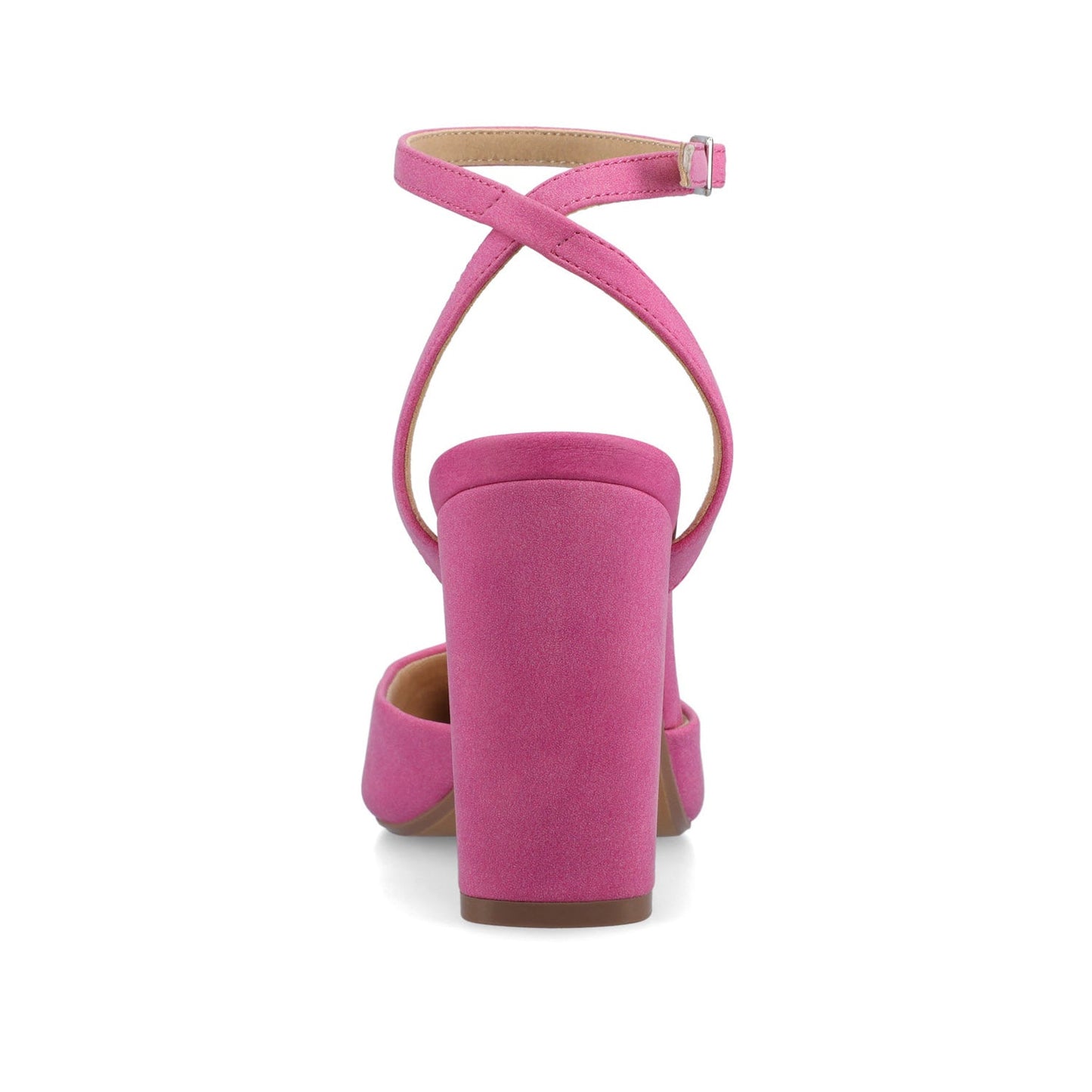 Journee TYYRA BLOCK HEELS IN FAUX SUEDE IN WIDE - Hot Pink