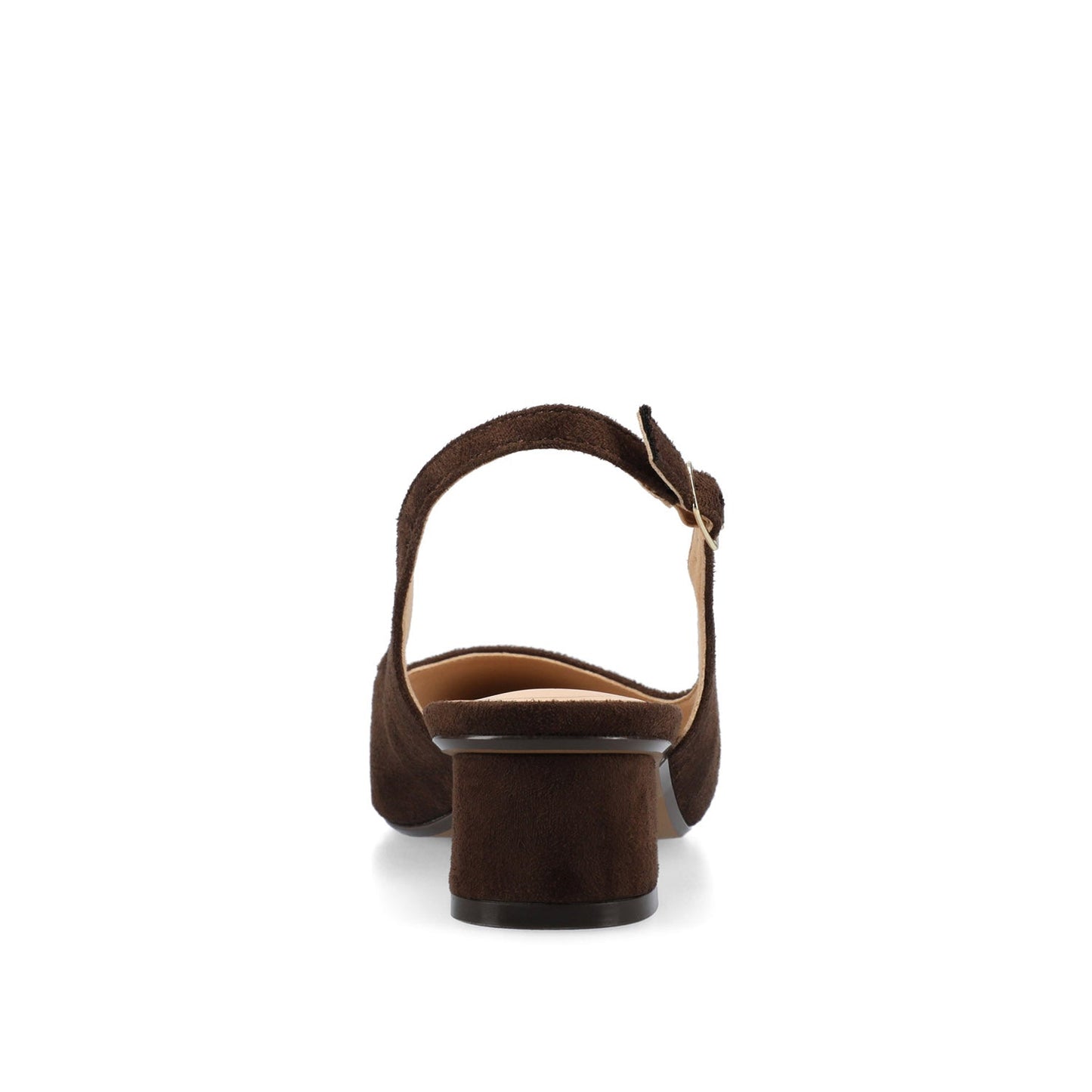 Journee SYLVIA LOW BLOCK HEELS IN WIDE - Chocolate Suede