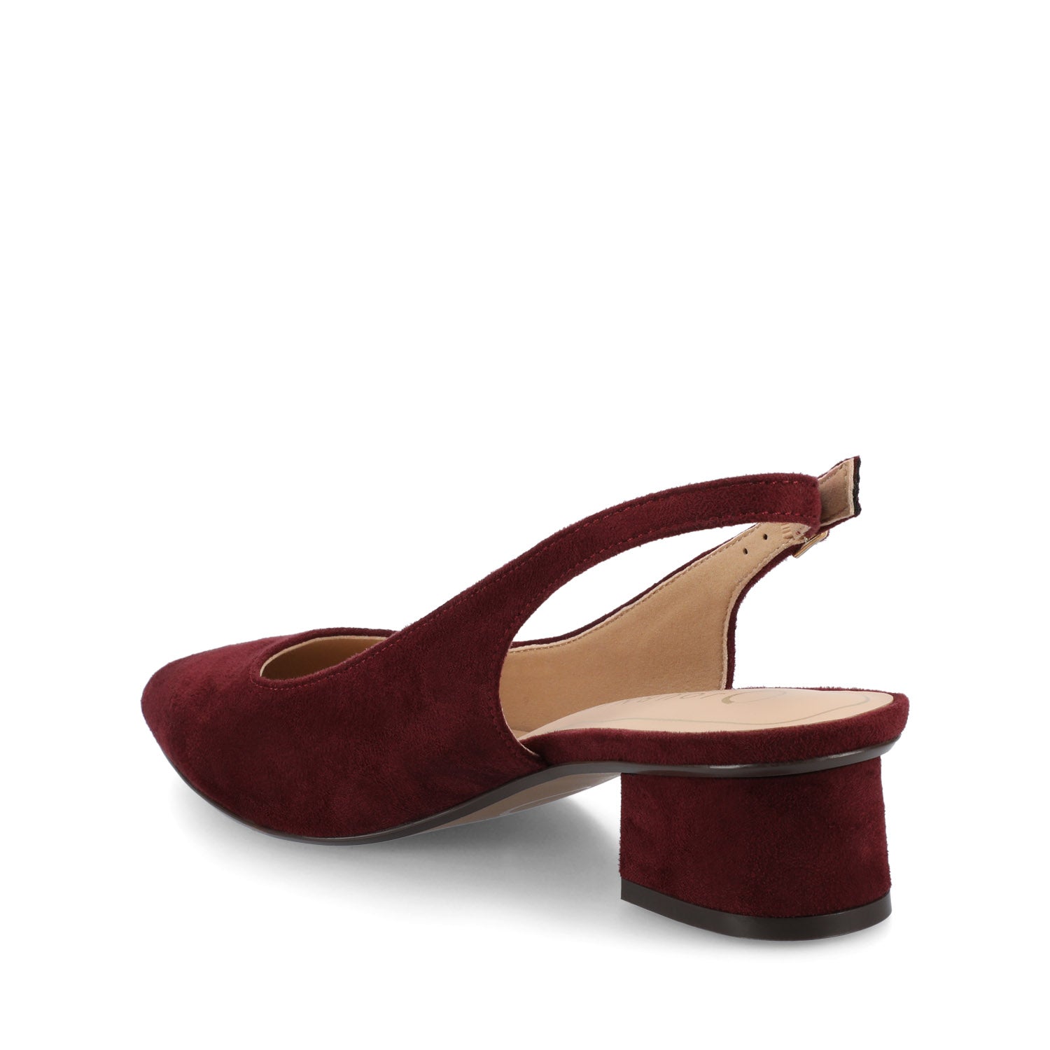 Journee SYLVIA LOW BLOCK HEELS IN WIDE - Oxblood Suede