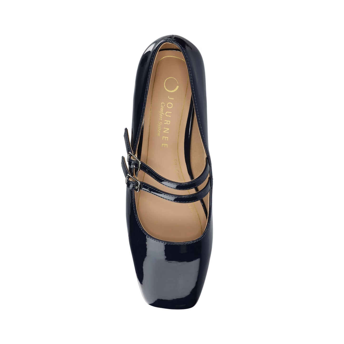 Journee GREDAH MARY JANE DRESS FLATS IN WIDE - Patent/Navy